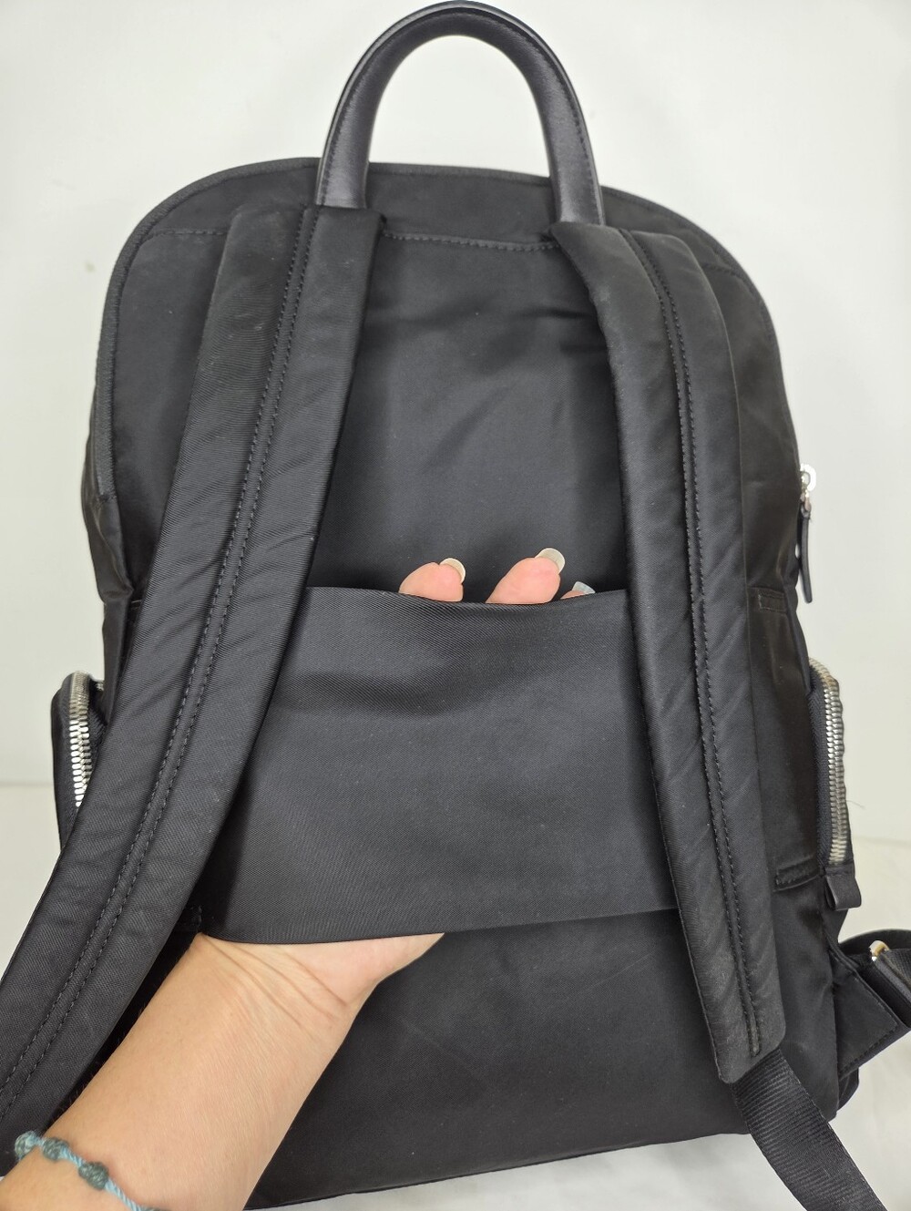 Tumi - Black Nylon Backpack - Sleek Everyday Travel Bag - Picture 5 of 16